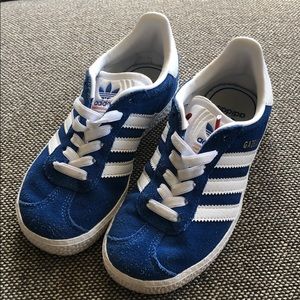 Boys blue Adidas Gazelles